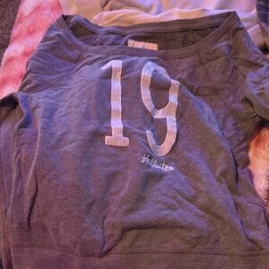 Hollister Woman's Gray Sweatshirt with White Accents